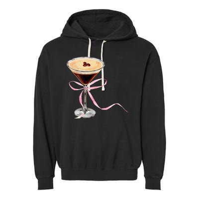 Espresso Martini Bow Graphic Garment-Dyed Fleece Hoodie