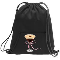 Espresso Martini Bow Graphic Sweatshirt Cinch Pack Bag