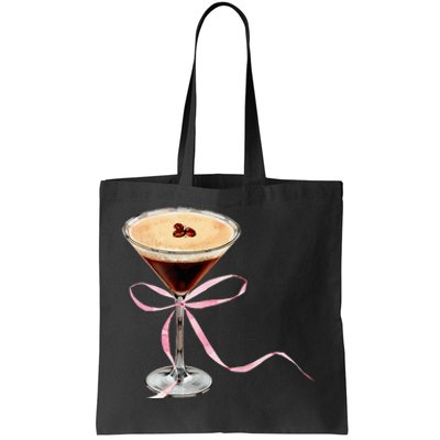 Espresso Martini Bow Graphic Tote Bag