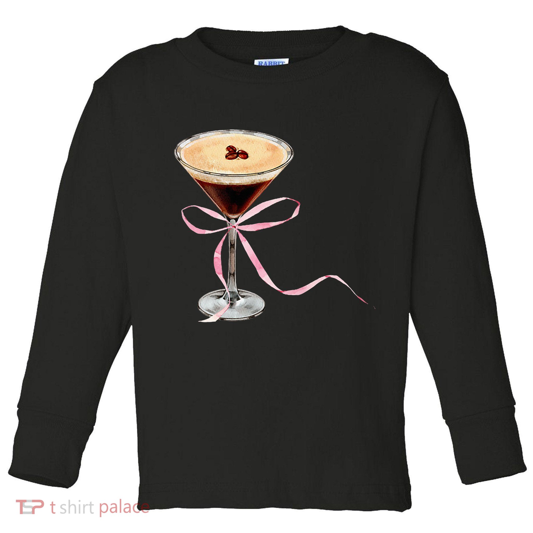 Espresso Martini Bow Graphic Toddler Long Sleeve Shirt