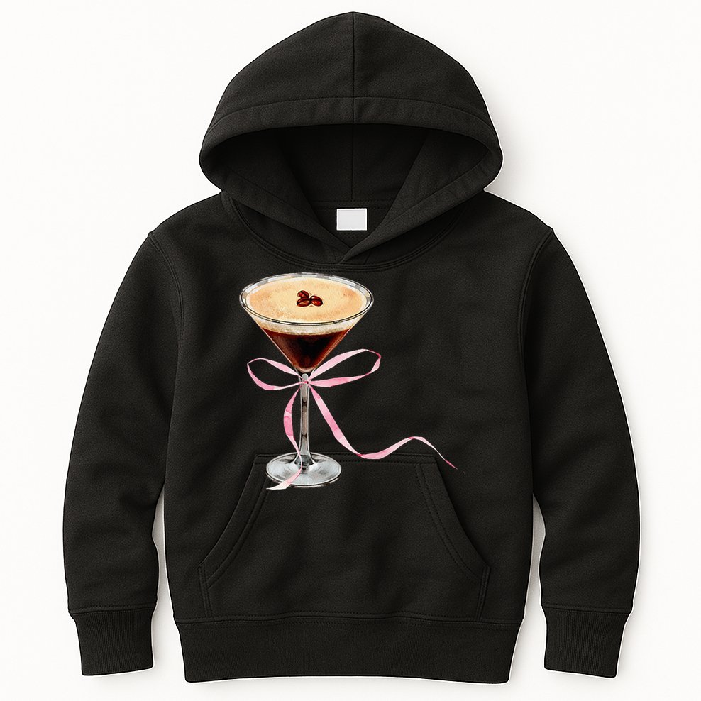 Espresso Martini Bow Graphic Kids Hoodie