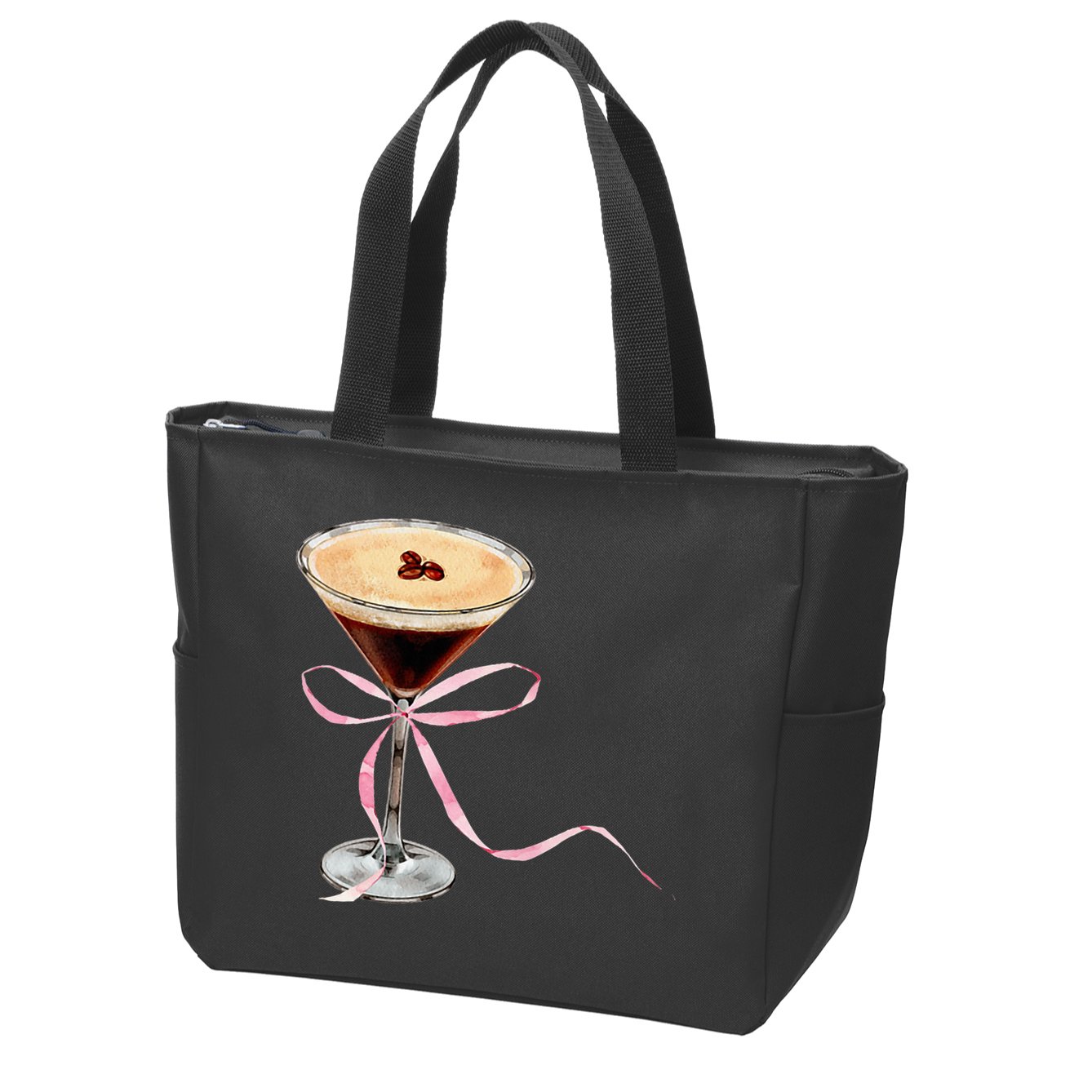 Espresso Martini Bow Graphic Zip Tote Bag