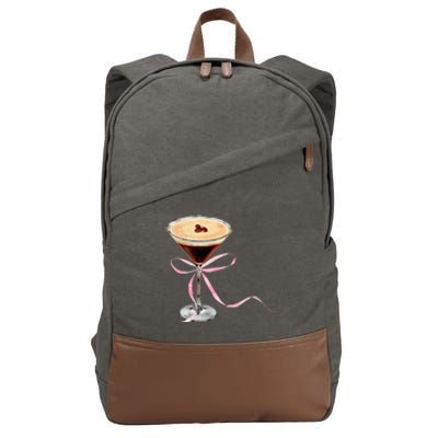 Espresso Martini Bow Graphic Cotton Canvas Backpack