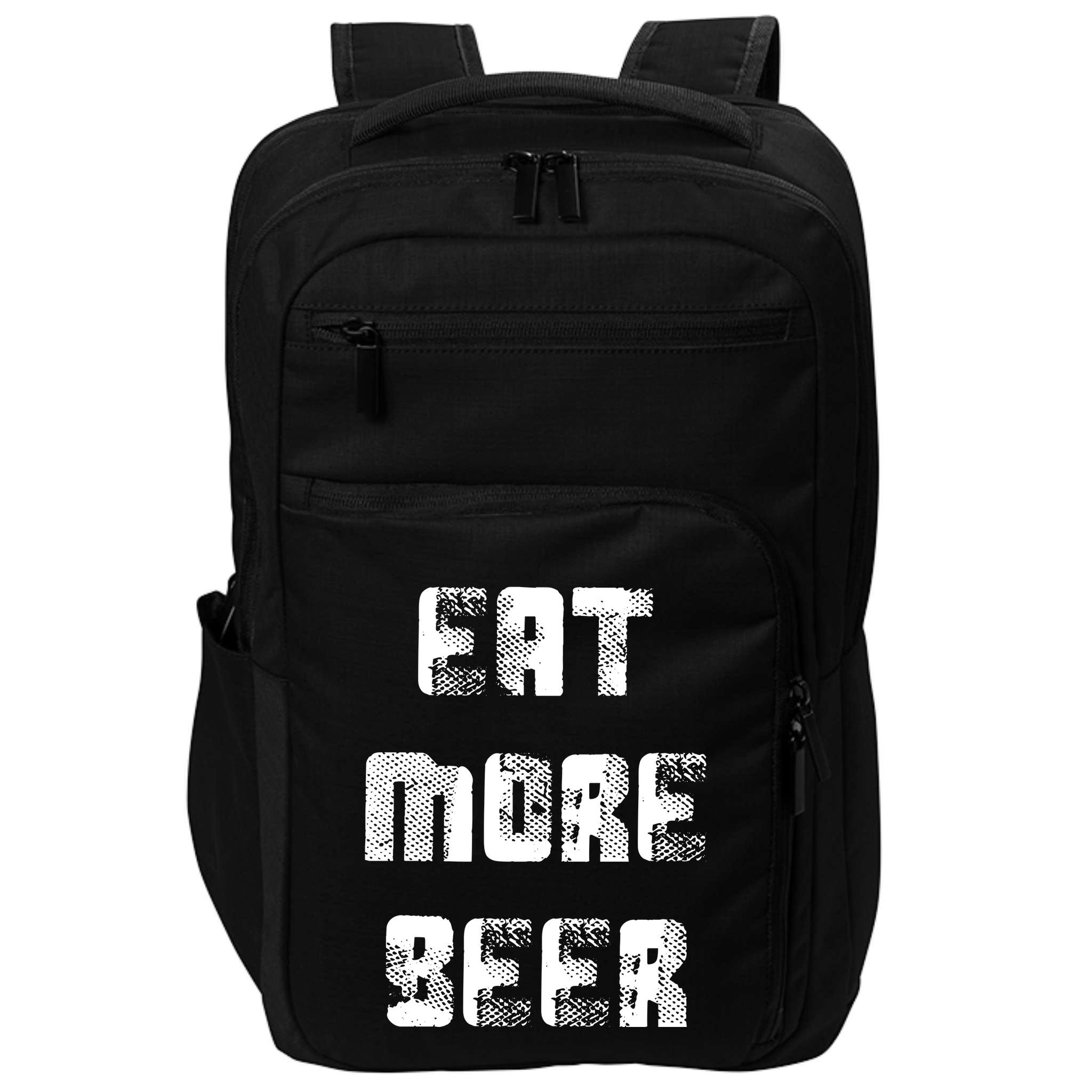 Eat More Beer Distressed Funny Drinking Impact Tech Backpack