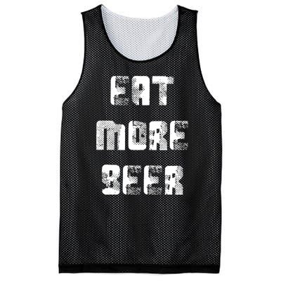 Eat More Beer Distressed Funny Drinking Mesh Reversible Basketball Jersey Tank