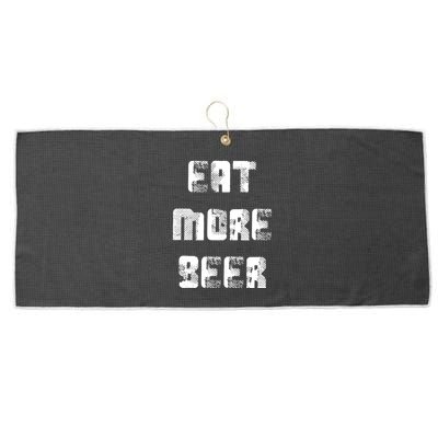 Eat More Beer Distressed Funny Drinking Large Microfiber Waffle Golf Towel