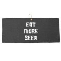 Eat More Beer Distressed Funny Drinking Large Microfiber Waffle Golf Towel
