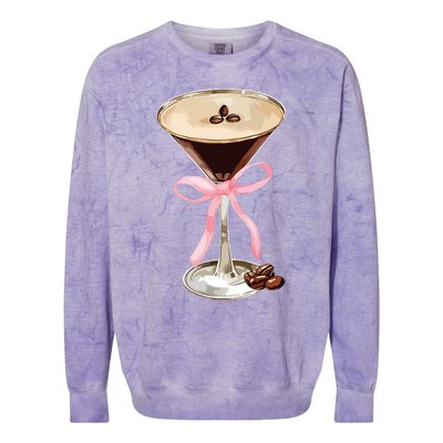 Espresso Martini Bow Graphic For Girl Women Colorblast Crewneck Sweatshirt