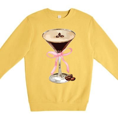 Espresso Martini Bow Graphic For Girl Women Premium Crewneck Sweatshirt