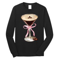 Espresso Martini Bow Graphic For Girl Women Long Sleeve Shirt