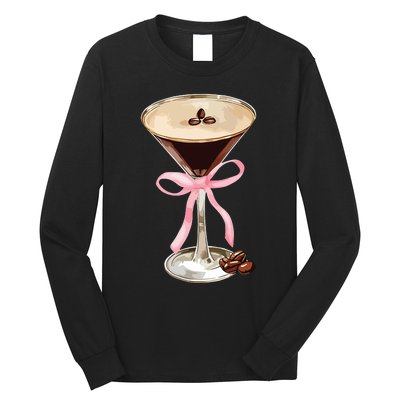 Espresso Martini Bow Graphic For Girl Women Long Sleeve Shirt