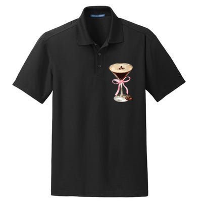 Espresso Martini Bow Graphic For Girl Women Dry Zone Grid Polo