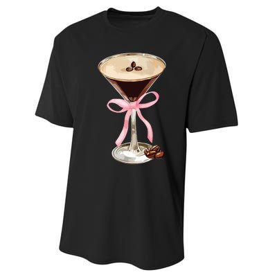 Espresso Martini Bow Graphic For Girl Women Performance Sprint T-Shirt