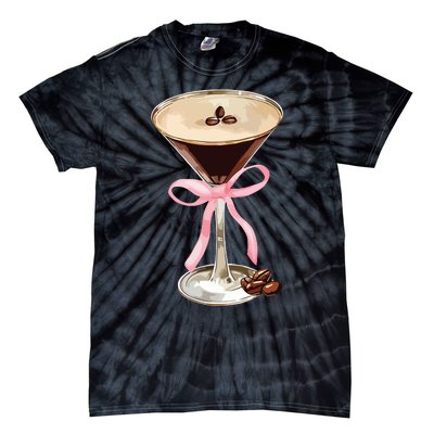 Espresso Martini Bow Graphic For Girl Women Tie-Dye T-Shirt