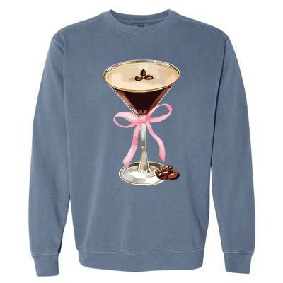 Espresso Martini Bow Graphic For Girl Women Garment-Dyed Sweatshirt