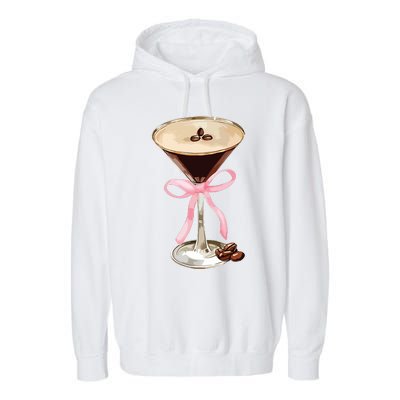 Espresso Martini Bow Graphic For Girl Women Garment-Dyed Fleece Hoodie