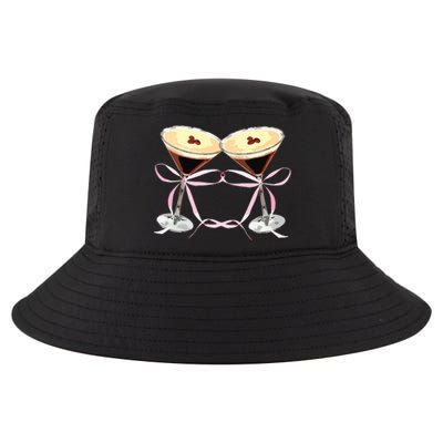 Espresso Martini Bow Graphic For Girl Women Cool Comfort Performance Bucket Hat