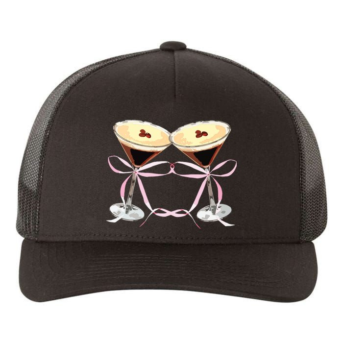 Espresso Martini Bow Graphic For Girl Women Yupoong Adult 5-Panel Trucker Hat