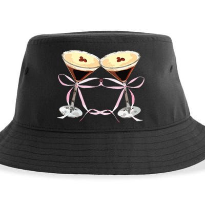 Espresso Martini Bow Graphic For Girl Women Sustainable Bucket Hat