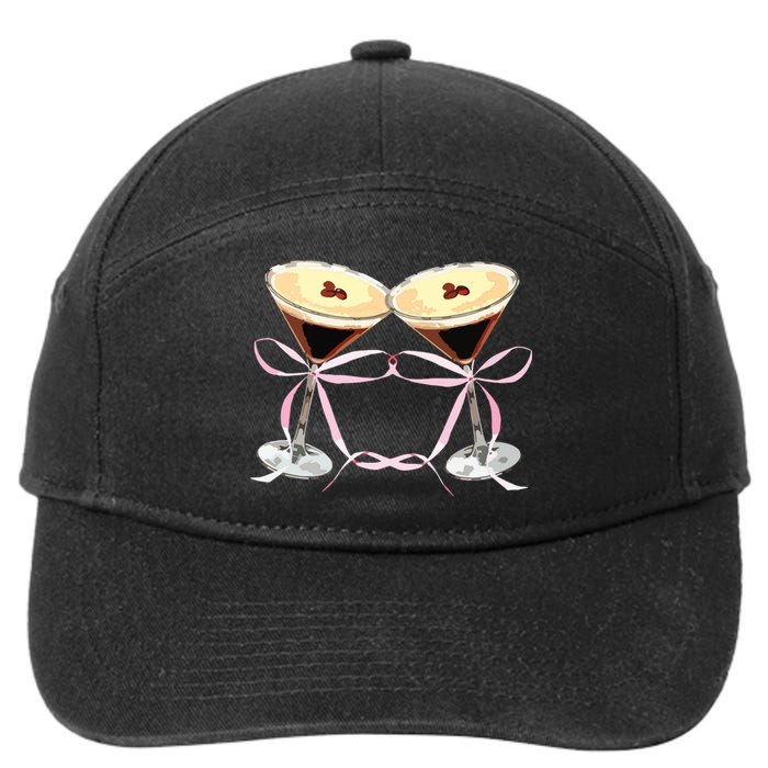 Espresso Martini Bow Graphic For Girl Women 7-Panel Snapback Hat