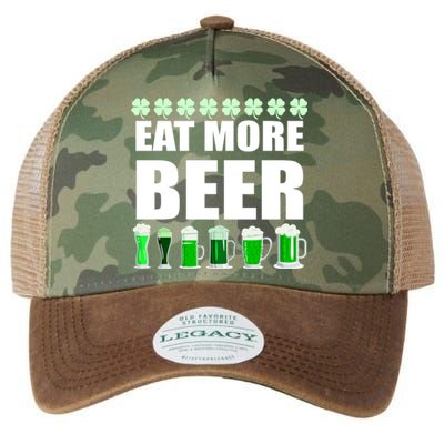 Eat More Beer St. Patrick's Day Irish Clover Green Beer Legacy Tie Dye Trucker Hat