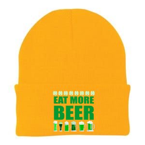 Eat More Beer St. Patrick's Day Irish Clover Green Beer Knit Cap Winter Beanie