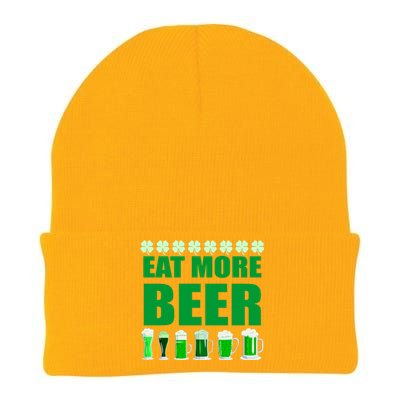 Eat More Beer St. Patrick's Day Irish Clover Green Beer Knit Cap Winter Beanie