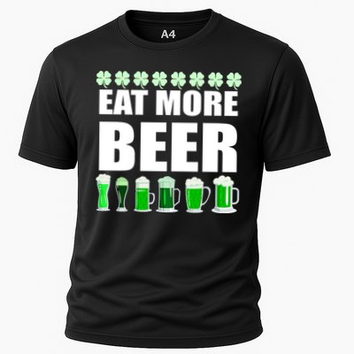 Eat More Beer St. Patrick's Day Irish Clover Green Beer Performance Shirt