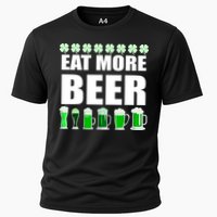 Eat More Beer St. Patrick's Day Irish Clover Green Beer Cooling Performance Crew T-Shirt