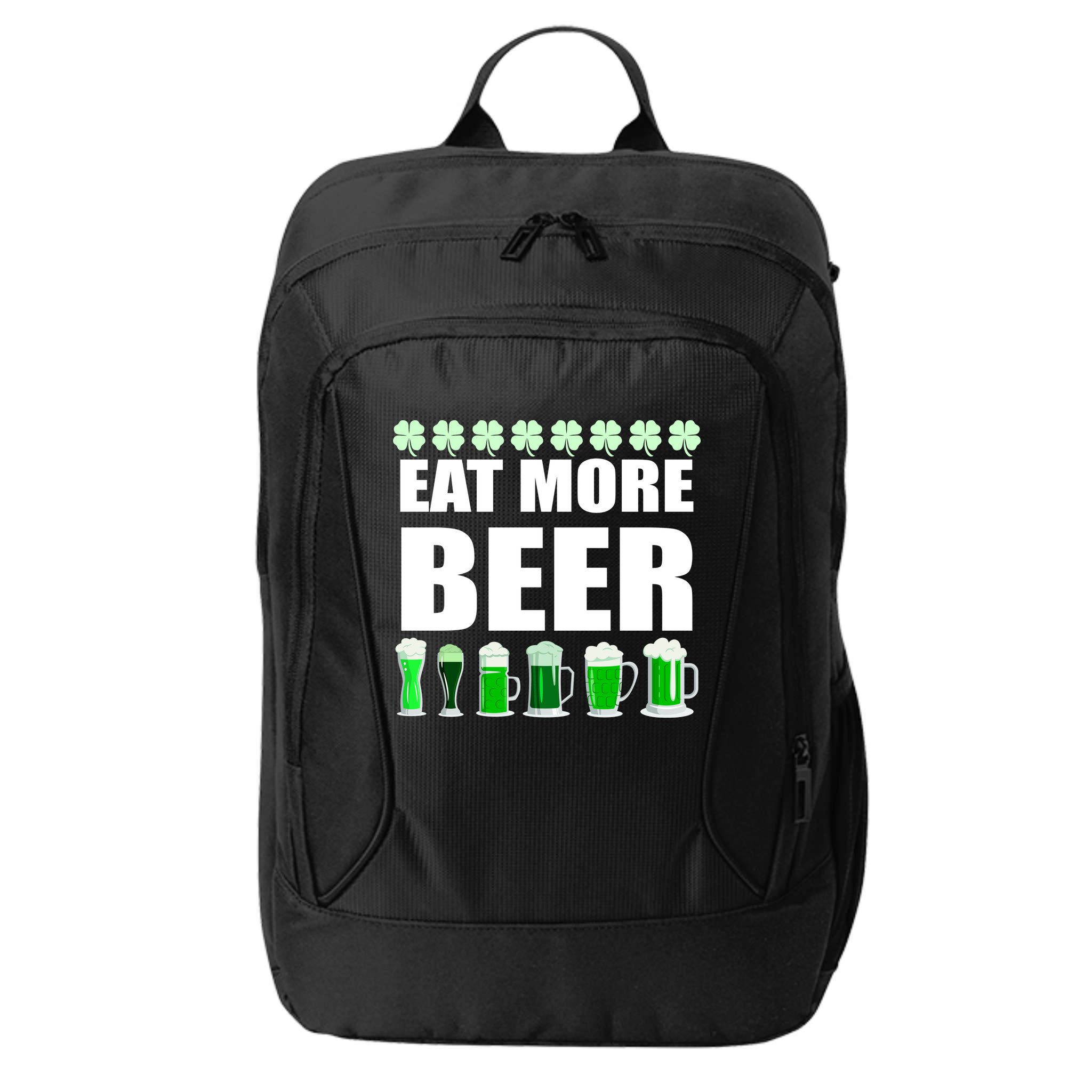 Eat More Beer St. Patrick's Day Irish Clover Green Beer City Backpack