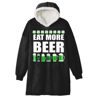 Eat More Beer St. Patrick's Day Irish Clover Green Beer Hooded Wearable Blanket
