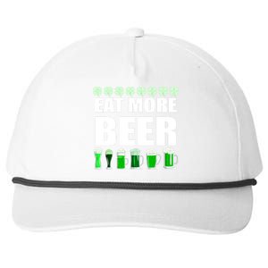 Eat More Beer St. Patrick's Day Irish Clover Green Beer Snapback Five-Panel Rope Hat