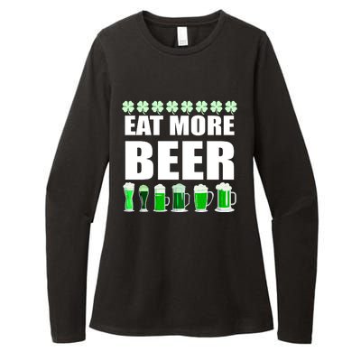 Eat More Beer St. Patrick's Day Irish Clover Green Beer Womens CVC Long Sleeve Shirt