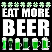 Eat More Beer St. Patrick's Day Irish Clover Green Beer Flatbill Hat