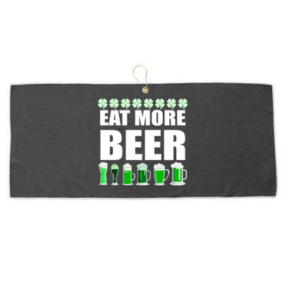 Eat More Beer St. Patrick's Day Irish Clover Green Beer Large Microfiber Waffle Golf Towel