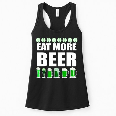 Eat More Beer St. Patrick's Day Irish Clover Green Beer Womens Tank Top