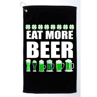 Eat More Beer St. Patrick's Day Irish Clover Green Beer Golf Towel