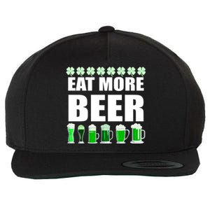 Eat More Beer St. Patrick's Day Irish Clover Green Beer Wool Snapback Cap