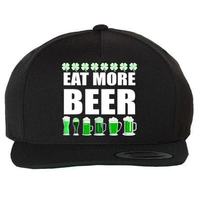 Eat More Beer St. Patrick's Day Irish Clover Green Beer Wool Snapback Cap