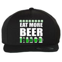 Eat More Beer St. Patrick's Day Irish Clover Green Beer Wool Snapback Cap