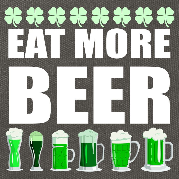 Eat More Beer St. Patrick's Day Irish Clover Green Beer Cotton Canvas Backpack