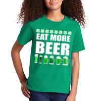 Eat More Beer St. Patrick's Day Irish Clover Green Beer Kids T-Shirt