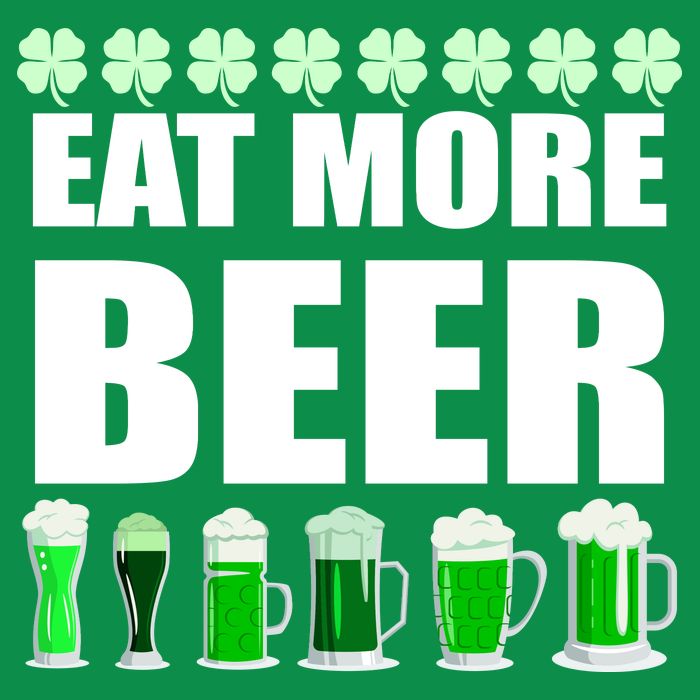 Eat More Beer St. Patrick's Day Irish Clover Green Beer Kids T-Shirt