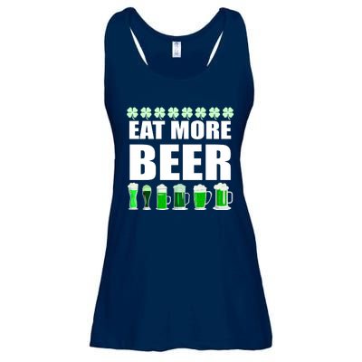 Eat More Beer St. Patrick's Day Irish Clover Green Beer Ladies Essential Flowy Tank