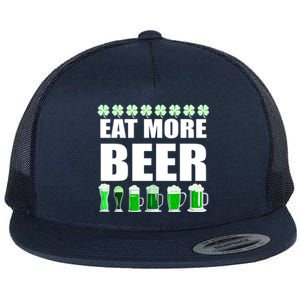 Eat More Beer St. Patrick's Day Irish Clover Green Beer Flat Bill Trucker Hat