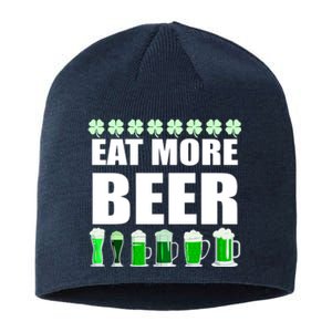 Eat More Beer St. Patrick's Day Irish Clover Green Beer Sustainable Beanie