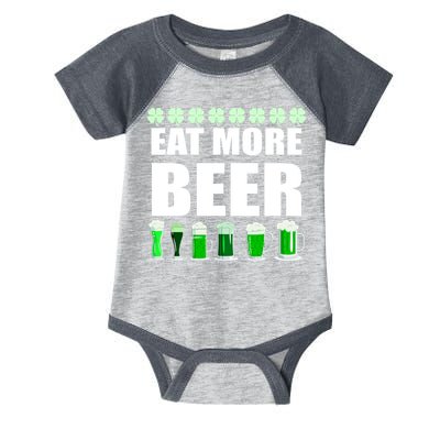 Eat More Beer St. Patrick's Day Irish Clover Green Beer Infant Baby Jersey Bodysuit