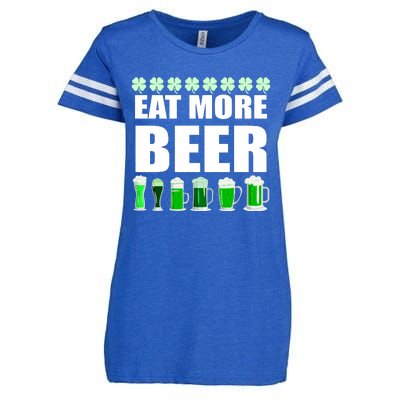 Eat More Beer St. Patrick's Day Irish Clover Green Beer Enza Ladies Jersey Football T-Shirt