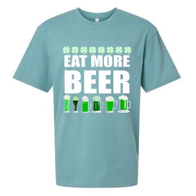 Eat More Beer St. Patrick's Day Irish Clover Green Beer Sueded Cloud Jersey T-Shirt