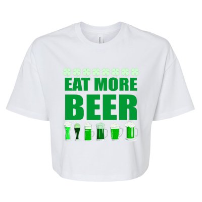 Eat More Beer St. Patrick's Day Irish Clover Green Beer Bella+Canvas Jersey Crop Tee